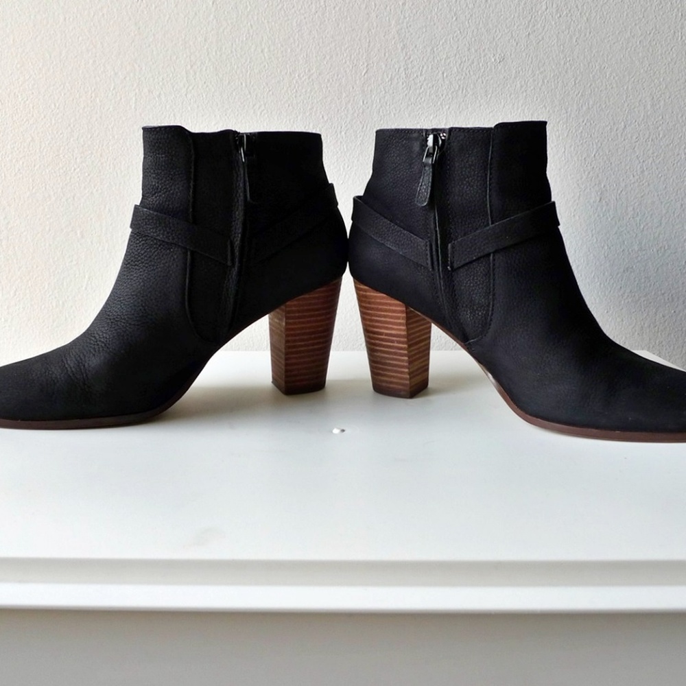Cole Haan Signature Black Pebbled Suede Ankle Boot